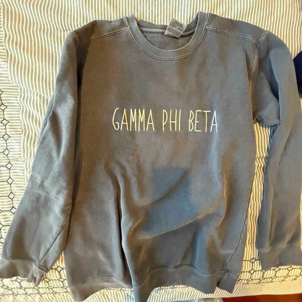 GAMMA PHI BETA BLUE SWEATSHIRT, SIZE SMALL